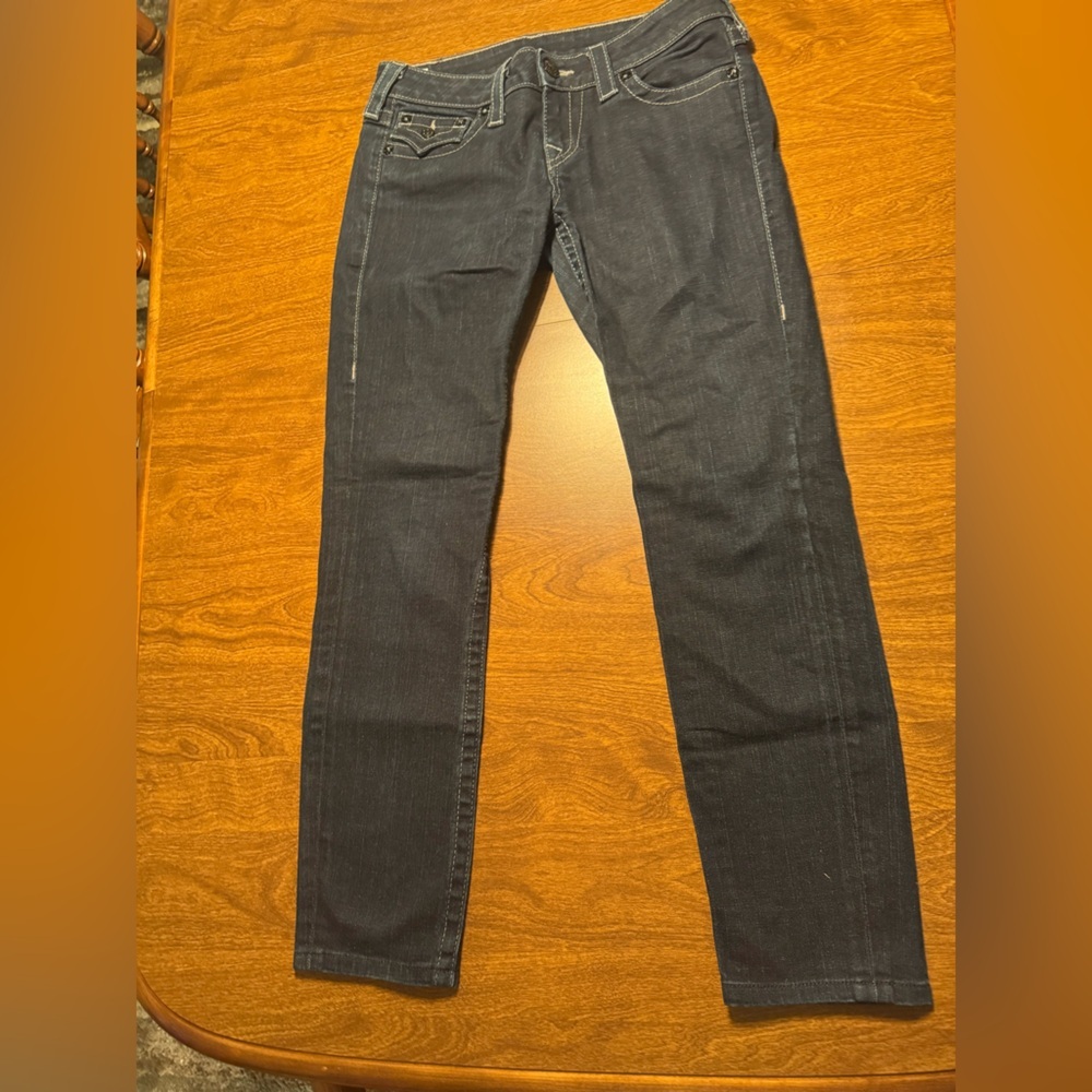 True Religion Women's Dark Blue Straight Leg Jeans - Picture 5 of 12